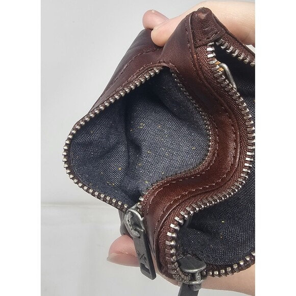 TUMBLE And HIDE Handcrafted Brown Leather Coin Pouch Wallet Key Ring England 5x3 - Picture 6 of 9